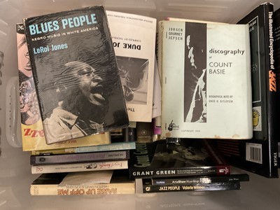 Lot 204 - Box of books relating to Jazz