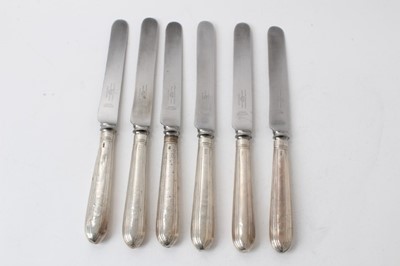 Lot 253 - Six Georgian silver dinner knives