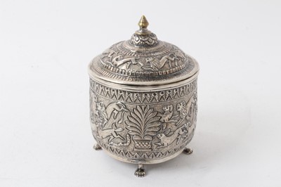Lot 257 - Eastern white metal pot and cover