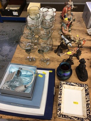 Lot 10 - Set of eight glasses handmade in Swaziland, together with decorative ceramics