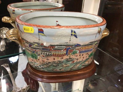Lot 126 - Chinese Jardinere decorated with the fort at Canton