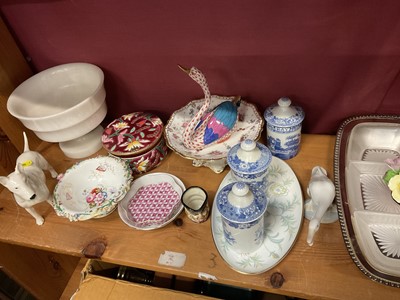 Lot 211 - Selection of good quality china and porcelain including Beswick dog, Lladro goose, Spode etc