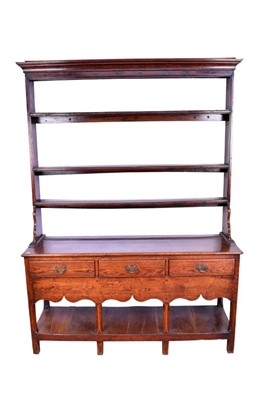 Lot 1326 - 18th century oak high dresser