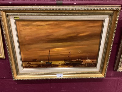 Lot 339 - W.F. Burton oil on board study, "Low Tide at Mersea" and another "Bluebells Friday Woods" (2)