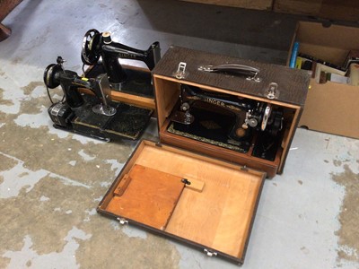 Lot 49 - Singer 222k sewing machine (for spares) and two other singer sewing machines (3)