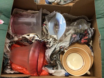 Lot 100 - Glass shades and a vase