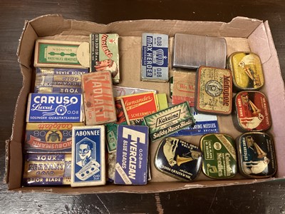 Lot 76 - Gramophone needle tins and razor blades