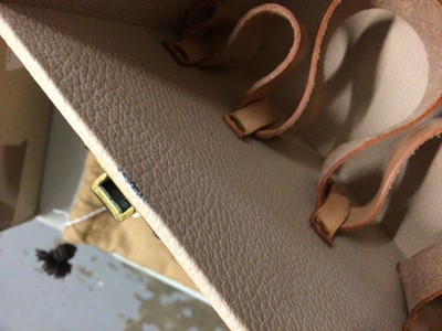 Lot 2089 - Louis Vuitton vanity case with fitted interior, signature monogrammed and brass fittings, together with a Louis Vuitton purse and Louis Vuitton key fob with two keys, label numbered 1029952, lock a...