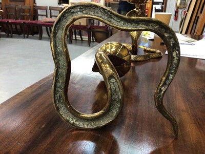 Lot 22 - Pair 'cobra' candlesticks