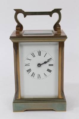 Lot 213 - Good quality brass carriage clock. 15cm high