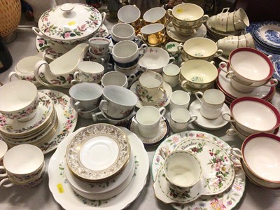 Lot 303 - Wedgwood Hathaway Rose dinner ware other Wedgwood tea ware (various patterns), Royal Doulton Norfolk coffee cups and saucers, Minton Henley soup bowls and saucers, together with various other decor...