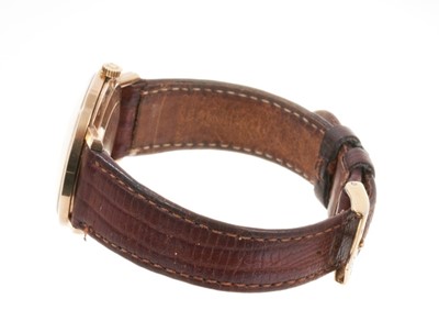 Lot 608 - 1970s Omega De Ville 9ct gold wristwatch on leather strap