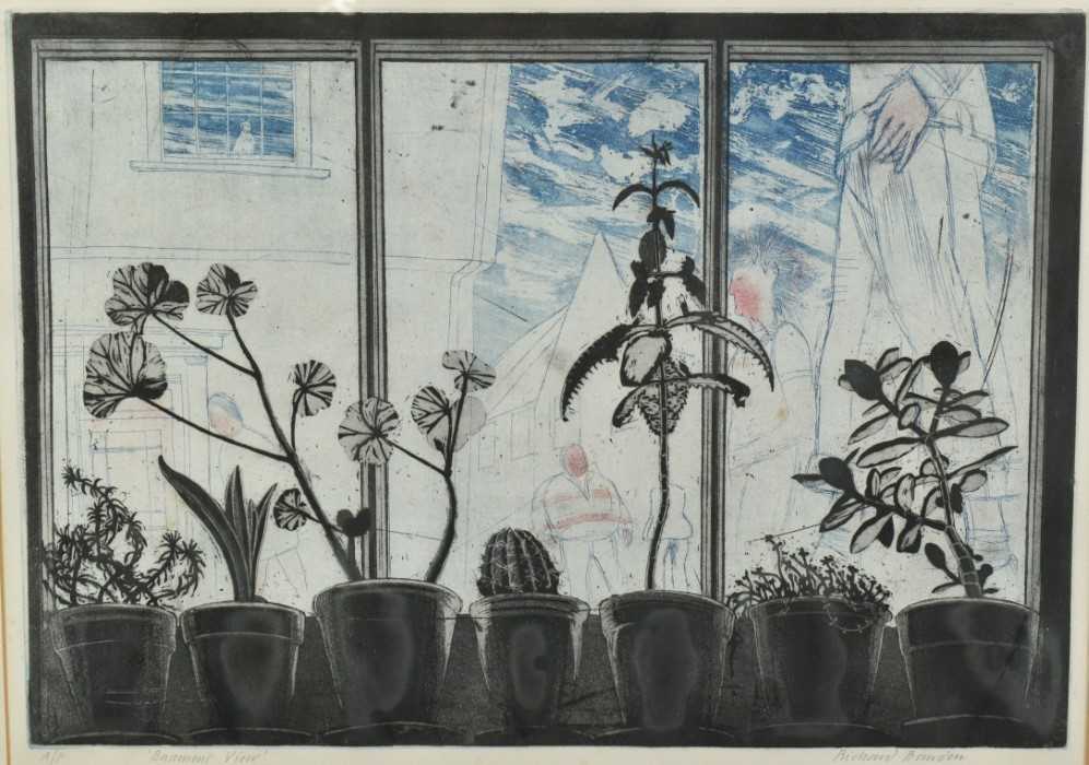 Lot 1124 - *Richard Bawden (b.1936) signed Artist’s Proof - Basement View (Northgate Street, Colchester) 35.5cm x 51cm in glazed frame