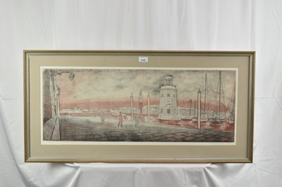 Lot 1122 - *Richard Bawden (b.1936) signed Artist’s Proof - Venice from St. Giorgio, 30cm x 79.5cm, in glazed frame