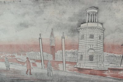 Lot 1122 - *Richard Bawden (b.1936) signed Artist’s Proof - Venice from St. Giorgio, 30cm x 79.5cm, in glazed frame