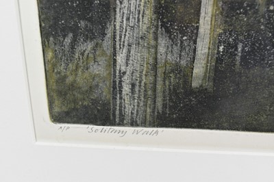 Lot 1126 - *Richard Bawden (b.1936) signed Artist’s Proof - Solitary Walk, 35cm x 40cm, mounted in glazed frame