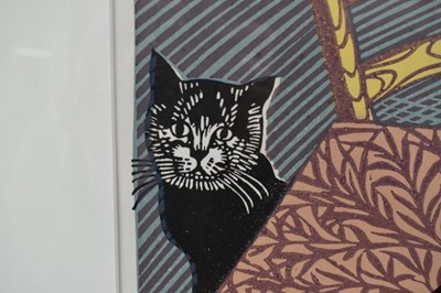 Lot 1123 - *Richard Bawden (b.1936) signed limited edition print - Tea For Two, 52/75, 45cm x 45cm, in glazed frame