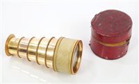 Lot 704 - Georgian gilt brass and carved ivory five-draw...