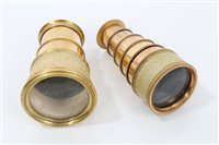 Lot 705 - Two Georgian gilt brass and carved ivory...
