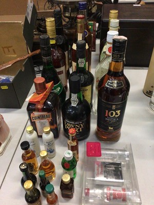 Lot 322 - Group of brandy, port, other spirits, liqueurs and miniatures