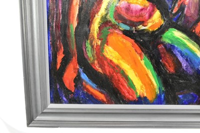 Lot 1159 - *Colin Moss (1914-2005) oil on board - Seated Nude Torso, signed and dated '90, 75cm x 57cm, in painted frame