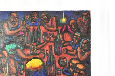 Lot 943 - *Colin Moss ARCA (1914-2005) oil on canvas - Last Supper, signed, 77cm x 77cm, unframed