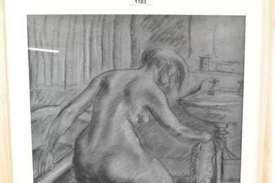Lot 1183 - *Colin Moss ARCA (1914-2005) chalk and charcoal - The Bather, signed and dated ‘53, 53cm x 36cm, in glazed frame