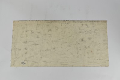 Lot 1164 - *Colin Moss (1914-2005) watercolour on paper - Three seated workmen, studio stamp verso, 34cm x 71.5cm, unframed