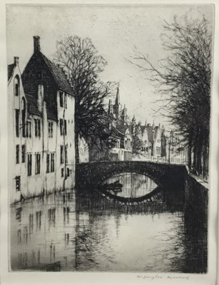 Lot 221 - William Douglas MACLEOD (1892-1963),  two etchings - Chateau Blois and Quai Vert, signed in pencil, framed and glazed