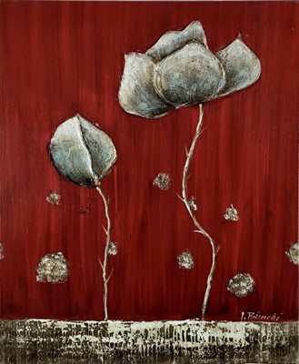 Lot 142 - I Bianchi, oil on canvas, A study of  flowers, signed, unframed. 
24 x 20cm.