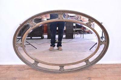 Lot 1349 - 19th century peripheral plate oval wall mirror