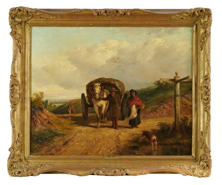Lot 1195 - Thomas Smythe (1825-1906) oil on canvas - The Travellers, signed, 41cm x 48cm, in gilt frame