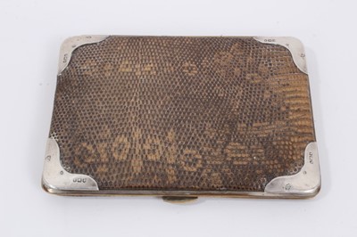 Lot 847 - Snake skin wallet with silver mounts (London 1903) 14cm x 10.5cm