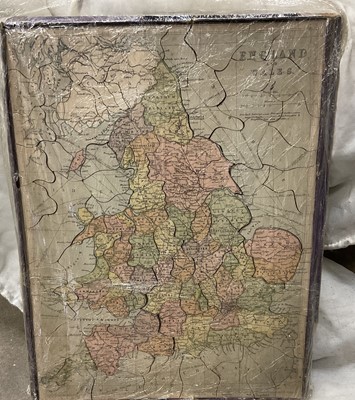 Lot 231 - Victorian wooden map jigsaw of England and Wales