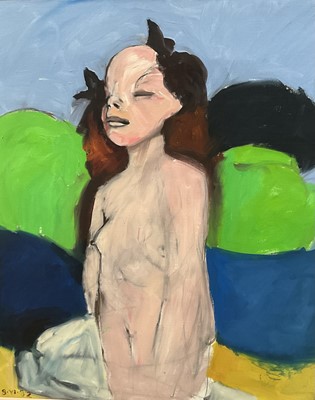 Lot 270 - Howard Barnes (1937-2017) oil on canvas, Female Nude, signed and dated '92, 95 x 80cm, framed