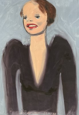 Lot 271 - Howard Barnes (1937-2017) oil on canvas, Female smiling, signed and dated '86, 88 x 64cm