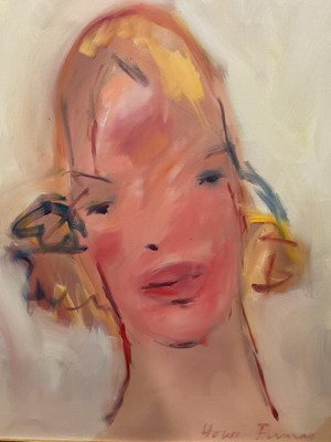 Lot 274 - Howard Barnes (1937-2017) oil on canvas, Female Head, signed, 76 x 60cm framed