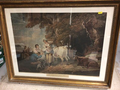 Lot 268 - 19th century engraving - The Benevelonent Milk Maid, after Wheatly, and another print (2)