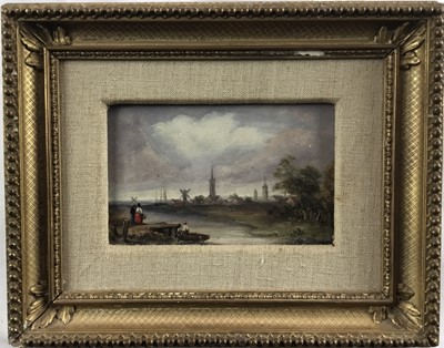Lot 192 - Flemish School oil on panel Distant view of a Dutch City