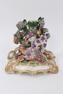 Lot 41 - A Chelsea ‘Fable’ candlestick group, circa 1760