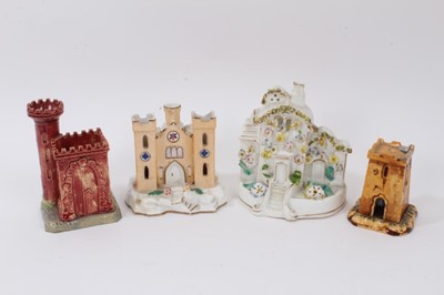 Lot 85 - A Staffordshire porcelain cottage shaped pastille burner, circa 1840-50