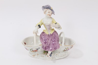 Lot 44 - A Meissen double salt cellar, with loop handle, circa 1770