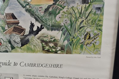 Lot 1135 - *John Northcote Nash (1883-1977) coloured print - Shell guide to Cambridgeshire, printed by C. Nicholls & Co., in glazed frame