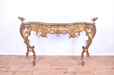 Lot 1347 - French-style giltwood console table with shaped mirrored top