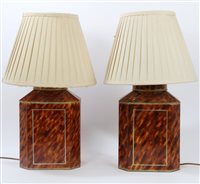Lot 853 - Pair of contemporary toleware tea canister...