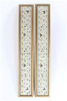 Lot 855 - Pair of antique Chinese silkwork panels or...