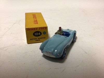 Lot 37 - Dinky Aston Martin DB3S No 104, MG Midget Sports No 108, Austin Healey '100' Sports No 109, all in original boxes (3)