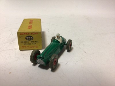 Lot 39 - Dinky Maserati Racing Car No 231, Cooper-Bristol No 233, H.W.M. Racing Car No 235, all boxed (3)