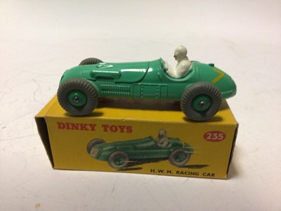Lot 39 - Dinky Maserati Racing Car No 231, Cooper-Bristol No 233, H.W.M. Racing Car No 235, all boxed (3)
