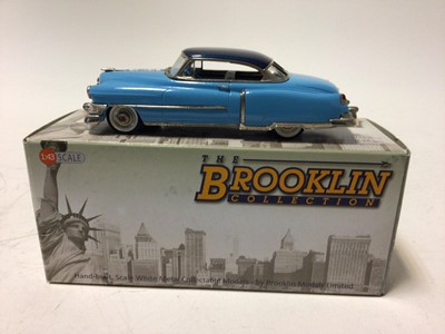 Lot 60 - Brooklin Models boxed selection BRK128 1952 Cunningham, BRK179 1955 Plymouth Belverdere, BRK181 1952 Cadillac, CSV15 Sterling Ambulance (4)